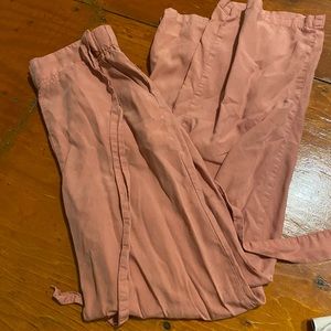 Wide leg tie waist pants